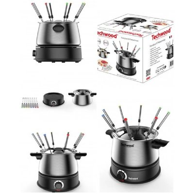 Appareil &agrave; Fondue - Inox - 1500W - 14L - 8 Personnes - Thermostat R&eacute;glable