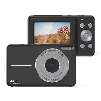 INF Appareil photo 44MP / 1080P / zoom 16x / lumi&egrave;re d'appoint Black
