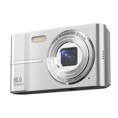  Appareil Photo 50MP FHD 1080p - Zoom Num&eacute;rique 16x - Ecran LCD 2,4"" - Carte 32GB Offerte - Argent&eacute;