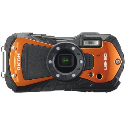 RICOH Appareil photo compact &eacute;tanche  WG-80 Noir et orange 