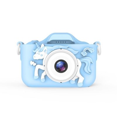 YONIS Appareil Photo Enfant HD Double Objectif 2.0MP Jeux Vid&eacute;os 32G Expansion 1080p Bleu