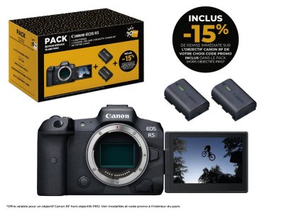 CANON Appareil photo hybride  EOS R5 Boitier Nu + 2 batteries - Neuf