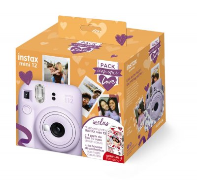 FUJIFILM Appareil photo Instantan&eacute; Intax Mini 12 Lilas Pack iconique Love