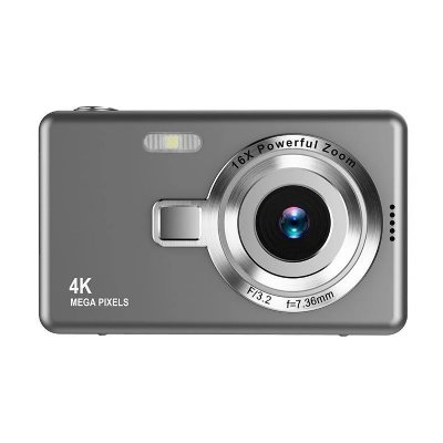 YONIS Appareil Photo Num&eacute;rique 4k Hd Portable Avec Zoom 16x Et &Eacute;cran 2.4 Pouces Gris 