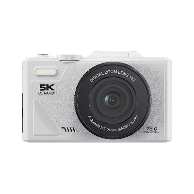 YONIS Appareil Photo Num&eacute;rique 75mp 5k Avec Zoom 18x Et &Eacute;cran Inclinable Wifi Blanc 