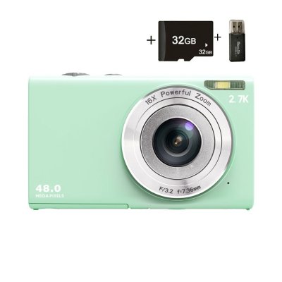  Appareil Photo Num&eacute;rique Compact 48MP - Vid&eacute;o HD 1080P + Carte 32GB + Ecran IPS 2.88"" - Vert