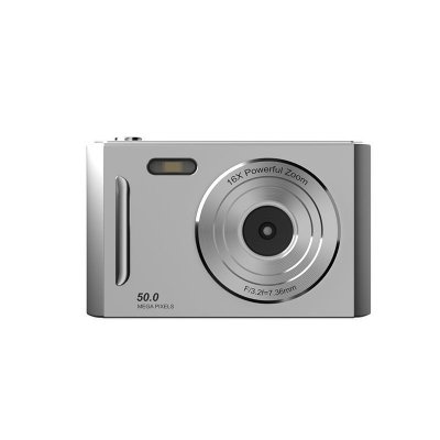  Appareil Photo Num&eacute;rique Compact 50MP - Vid&eacute;o HD 1080P + Carte 32GB + Ecran IPS 2,4"" - Argent&eacute;