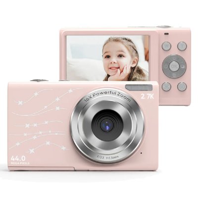 YONIS Appareil Photo Num&eacute;rique Full HD 1080P 2,4 pouces 36MP Zoom 16X Rose