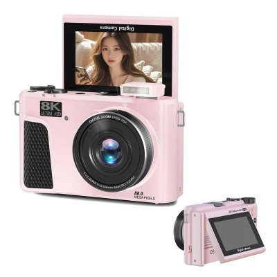 VURAHOME Appareil Photo Num&eacute;rique Vlogging  WD3 8K 88MP WiFi &Eacute;cran 3"" Rotatif 180&deg; Rose