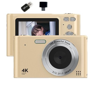  Appareil Photo Num&eacute;rique VURAHOME C15 1080P Zoom 16X &Eacute;cran 2,4"" Enfants Adultes Or