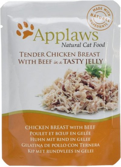 APPLAWS  Chicken Beef in Jelly Pouch Nourriture pour Chat Adult 70 g