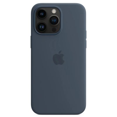 APPLE  Coque en silicone MagSafe iPhone 14 Pro Max - Storm Blue