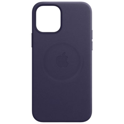 APPLE  Coque Leather MagSafe iPhone 12 (Pro) - Deep Violet