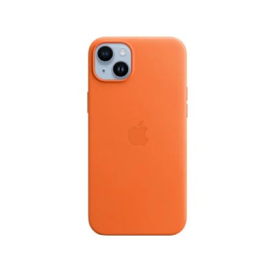 APPLE  Coque Leather MagSafe iPhone 14 Plus - Orange