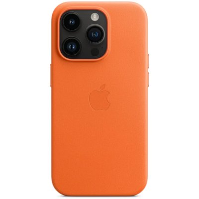 APPLE  Coque Leather MagSafe iPhone 14 Pro - Orange