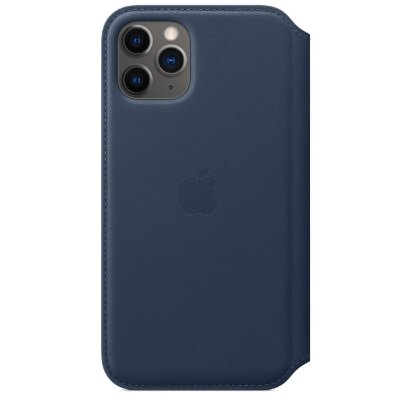 APPLE  &Eacute;tui de t&eacute;l&eacute;phone Leather Folio iPhone 11 Pro -Deep Sea Blue