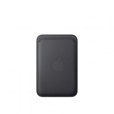 APPLE  Porte‑cartes en tissage fin Noir avec MagSafe pour iPhone