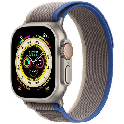 APPLE  Watch Boucle&nbsp;Trail bleu/gris 49&nbsp;mm -&nbsp;S/M