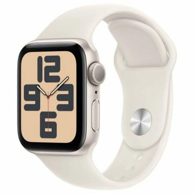Apple Watch SE GPS 40 mm Bo&icirc;tier en aluminium Starlight avec bracelet sport Starlight - M/L