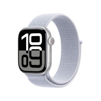 Apple Watch Series 10 GPS 42mm Bo&icirc;tier en Aluminium Argent avec Boucle Sport Nu&eacute;e bleue 
