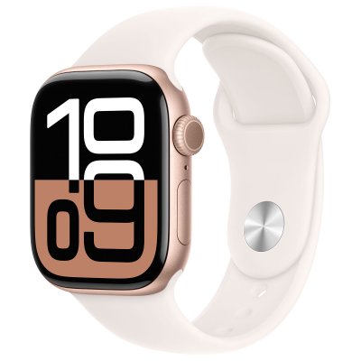 Apple Watch series 10 GPS + Cellular 42 mm Alu. Or rose B. Sport Rose tendre M/L