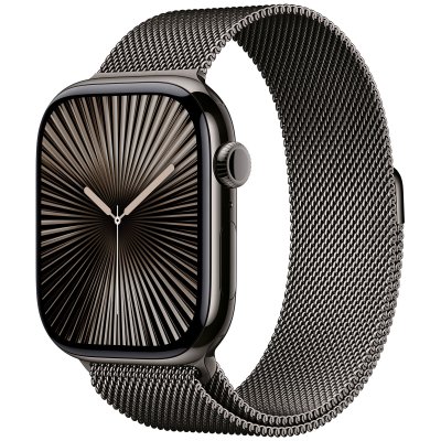 Apple Watch series 10 GPS + Cellular 46 mm Titane Ardoise Bracelet Milanais M/L