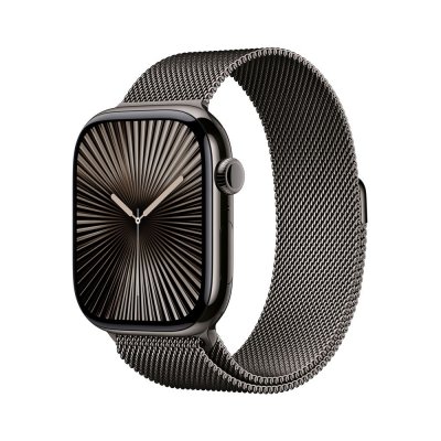 Apple Watch Series 10 GPS + Cellular 46 mm Titane Ardoise Bracelet Milanais S/M