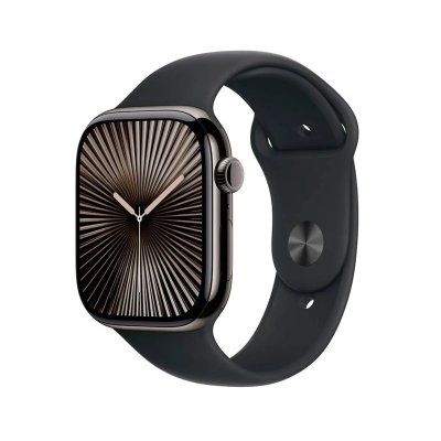 Apple Watch Series 10 GPS + Cellular 46mm Titane Ardoise avec Bracelet Sport Noir S/M