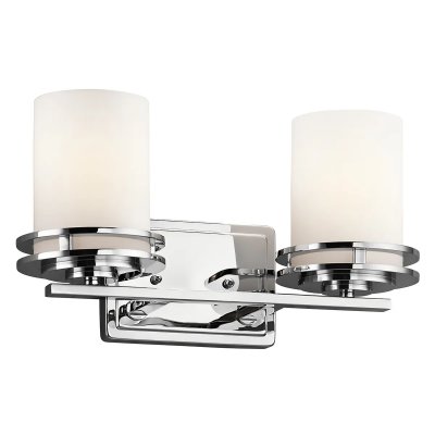 KICHLER Applique Hendrick, chrome poli, verre opale, 2 LED