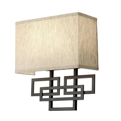 ELSTEAD LIGHTING Applique Lanza, bronze huil&eacute;, abat-jour avoine