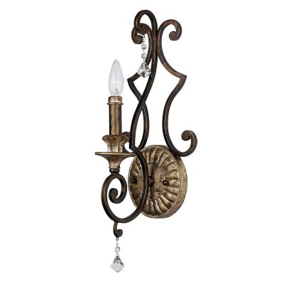 QUOIZEL Applique Marquette, bronze et cristal, 1 ampoule