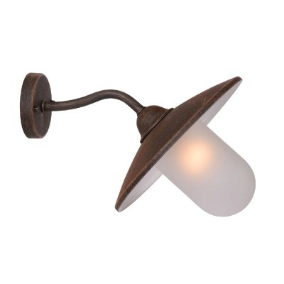 LUCIDE Applique murale ext&eacute;rieure &eacute;lectrique M&eacute;tal 37cm Rouille ARUBA marron