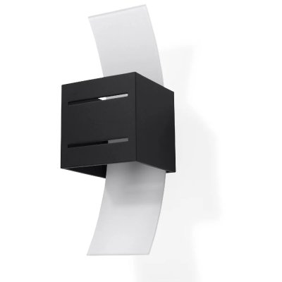 SOLLUX LIGHTING Applique murale LORETO aluminium/verre noir 1 ampoule