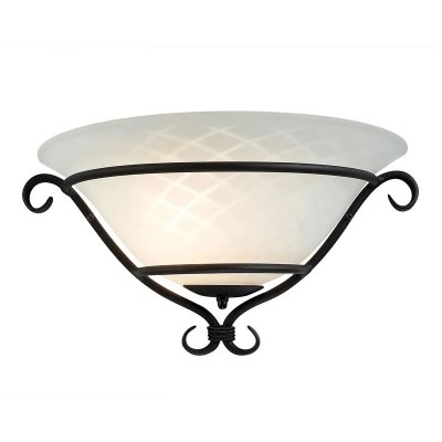 ELSTEAD LIGHTING Applique torchiere, fer et verre, noir
