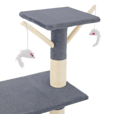 HELLOSHOP26 Arbre &agrave; chat 142 cm gris 3708073 