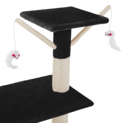 HELLOSHOP26 Arbre &Agrave; Chat 142 Cm Noir  3708075