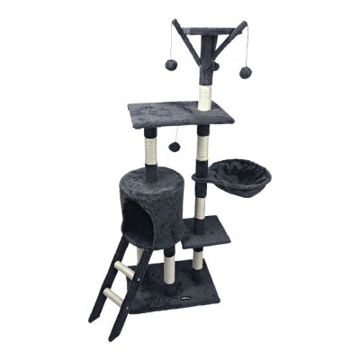 L3C Arbre &Agrave; Chat - 4 Plateformes Et 4 Jouets - Hauteur 138cm - Gris
