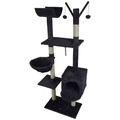  Arbre &agrave; Chat avec 4 Plateformes et Jouets H160 cm Anthracite