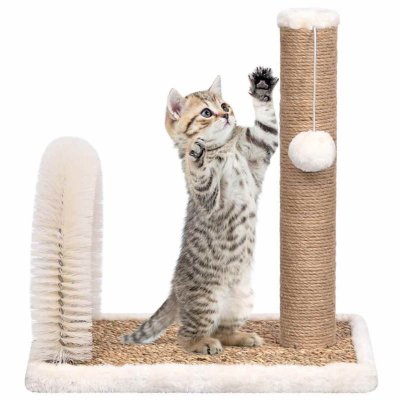 VIDAXL Arbre &agrave; chat avec brosse de toilettage en arche et grattoir - 