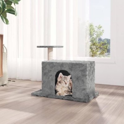 VIDAXL Arbre &agrave; chat avec griffoir en sisal Gris clair 51 cm