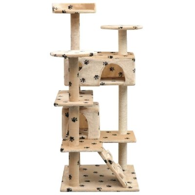 HELLOSHOP26 Arbre &agrave; chat avec griffoirs - Beige 125 cm