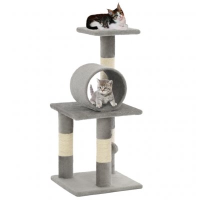 VIDAXL Arbre &agrave; chat avec griffoirs en sisal 65 cm Gris