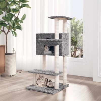 VIDAXL Arbre &agrave; chat avec griffoirs en sisal Gris clair 108,5 cm