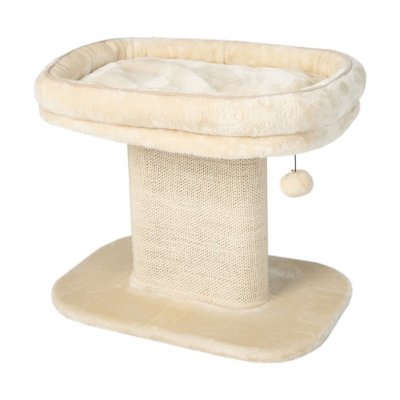 COSTWAY Arbre &agrave; Chat en Forme de Tour 50CM, Tour &agrave; Gratter en Sisal pour Chaton, Beige