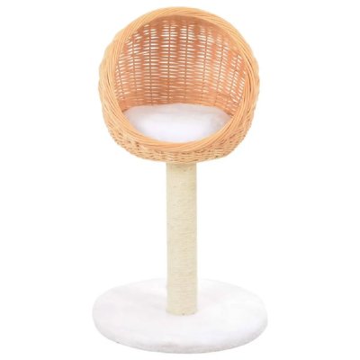 HELLOSHOP26 Arbre &agrave; chat griffoir grattoir niche jouet animaux peluch&eacute; en sisal naturel bois de saule 3702281 