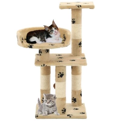 HELLOSHOP26 Arbre &agrave; chat  - 65 cm, beige avec pattes
