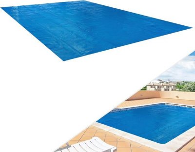AREBOS  Couverture Solaire &agrave; Bulles pour Piscine Rectangulaire Bleu 6 x 4m 400 &micro;-microns