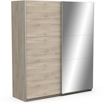Armoire 2 portes coulissantes 1 miroir L180 cm THIBAULT