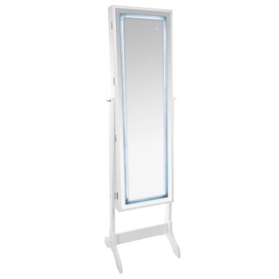Armoire &agrave; bijoux led blanche - l. 34 x h. 117 cm -pegane-
