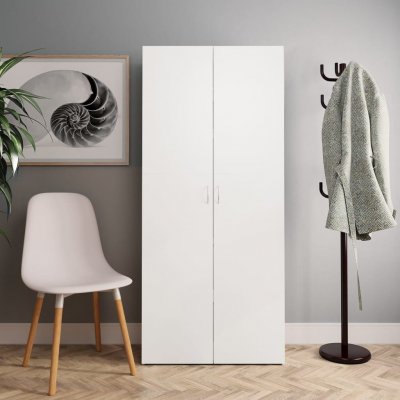 Armoire &agrave; chaussures Blanc 80 x 35,5 x 180 cm Bois d'ing&eacute;nierie